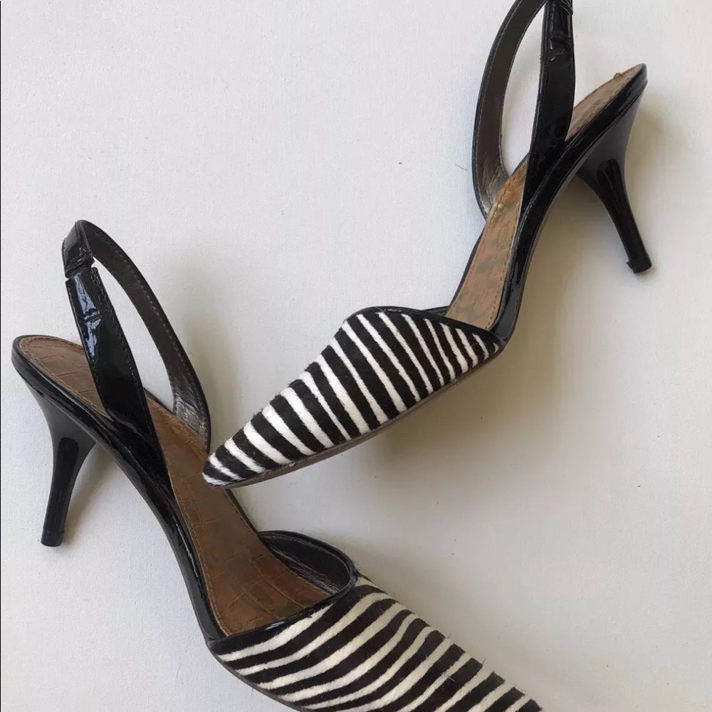 Sam Edelman Orly Zebra Striped Slingback Heels